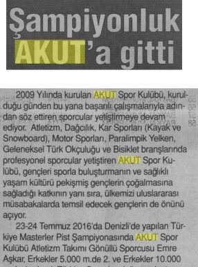 Şampiyonluk AKUT’a Gitti