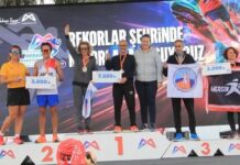6. Uluslararası Mersin Maratonu`n da sporcumuz kürsüde.